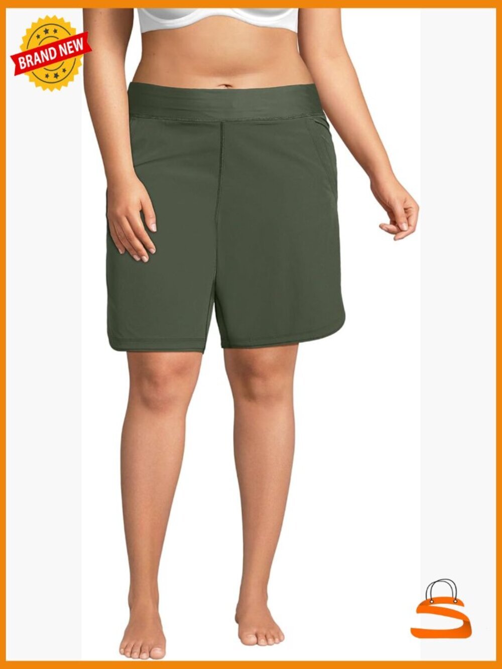 Women's Quick Dry Swim Board Shorts 9" Inseam UPF 50 High Waist